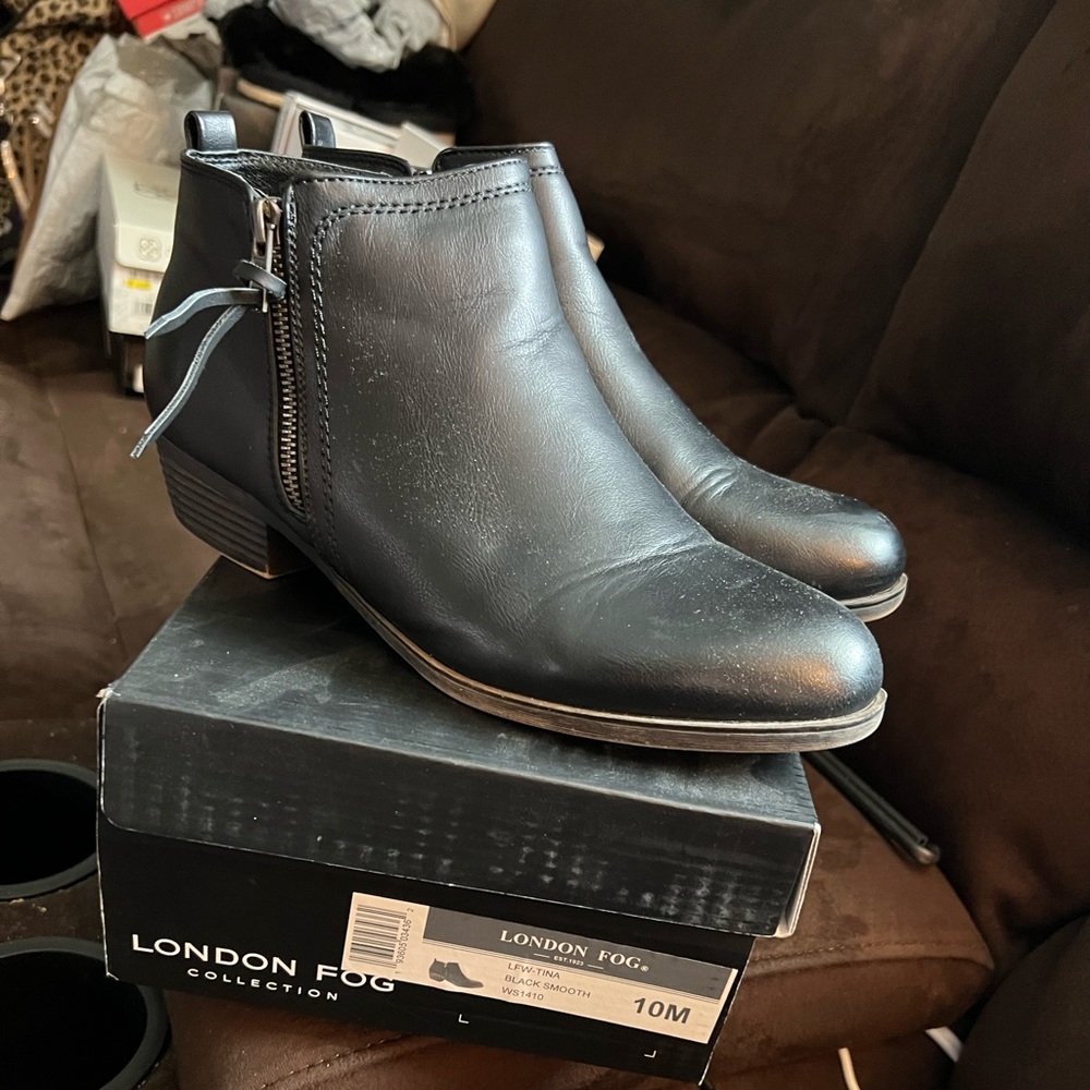 London Fog black booties. Size 10.